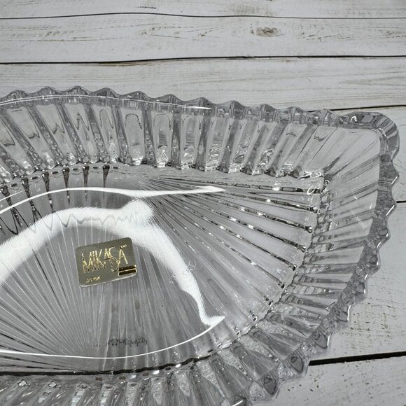 Mikasa Diamond Fire Crystal Glass Covered Trinket Box Leaf Shape WY247/930 - Picture 7 of 14